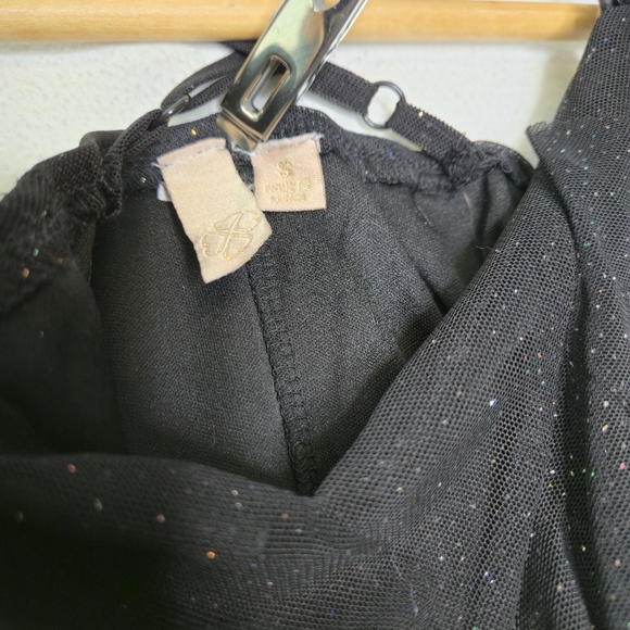 Ladies Long Shimmer Side Slit Spaghetti Strap Dress Size Small - Picture 7 of 9